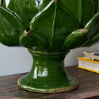 Handmade Artichoke Pedestal Bowl in Emerald