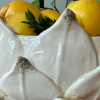 Handmade Artichoke Pedestal Bowl in Ivory